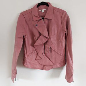 Francescas Faux Leather Rose Jacket